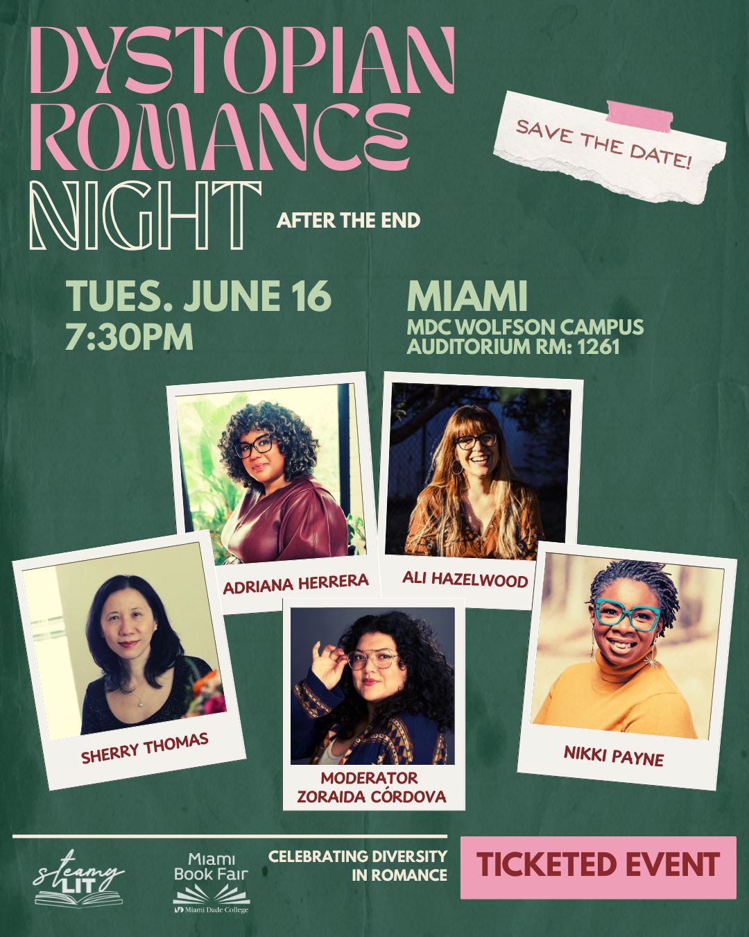 After The End, A Dystopian Romance night with Adriana Herrera, Ali Hazelwood, Nikki Payne, and Sherry Thomas