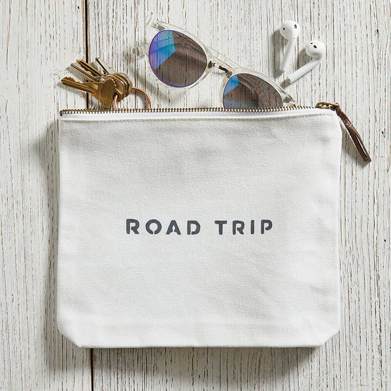 Road Trip Canvas Zip Pouch