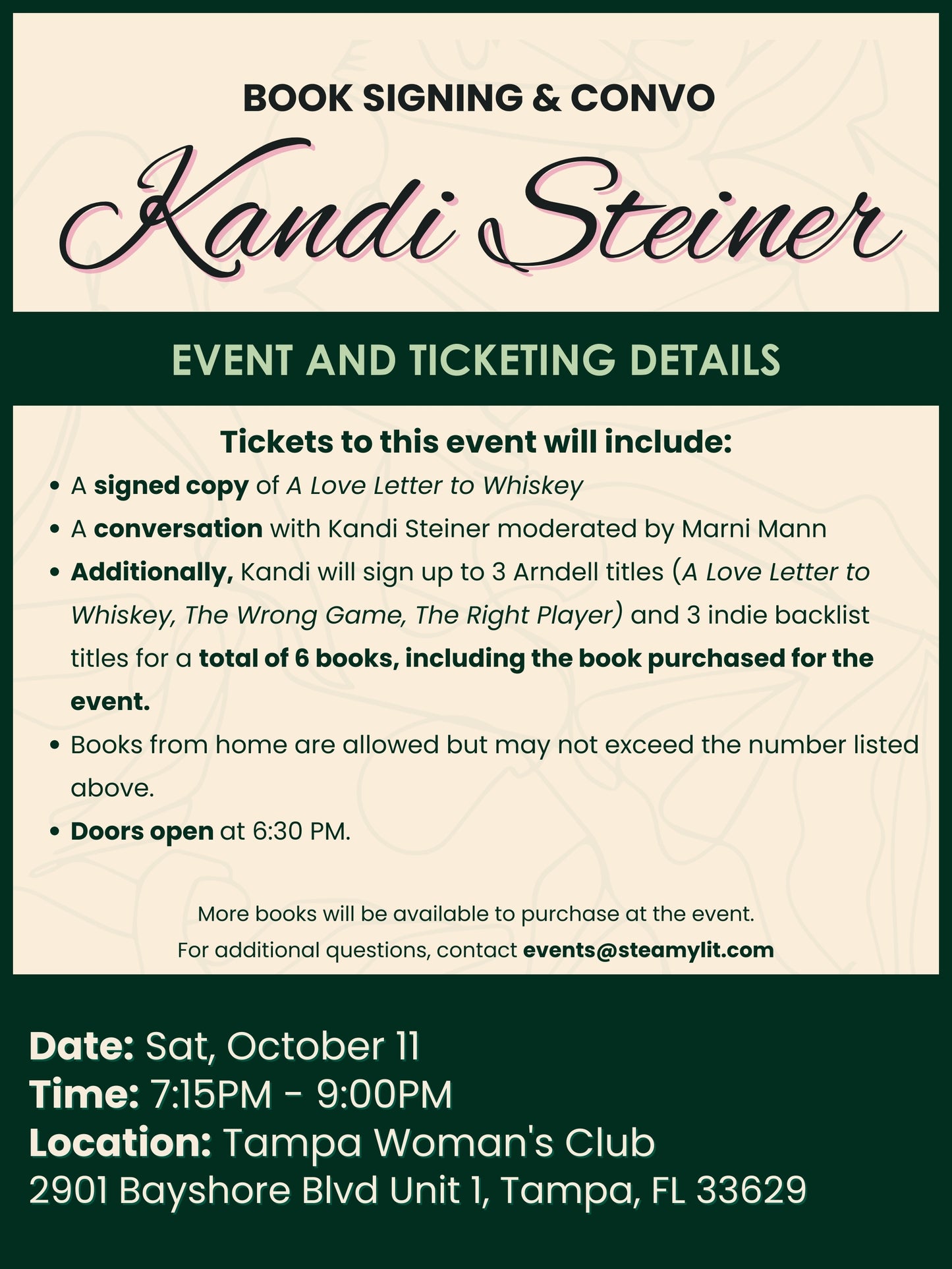 Kandi Steiner Book Signing + Convo