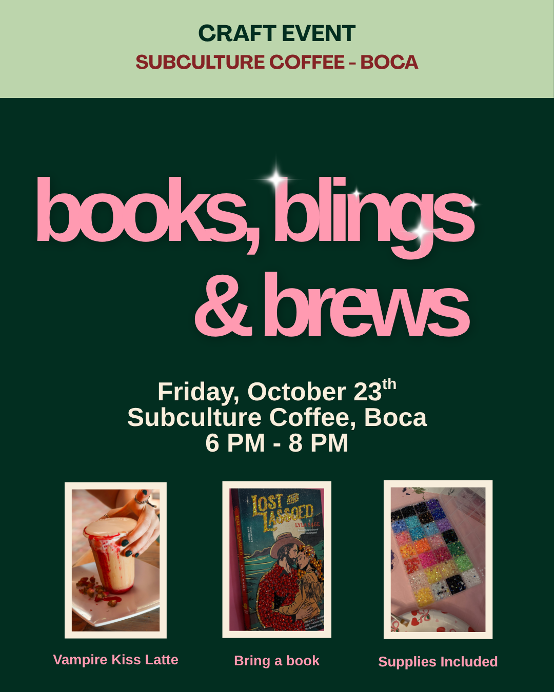 Books, Bling & Brews at Subculture Coffee