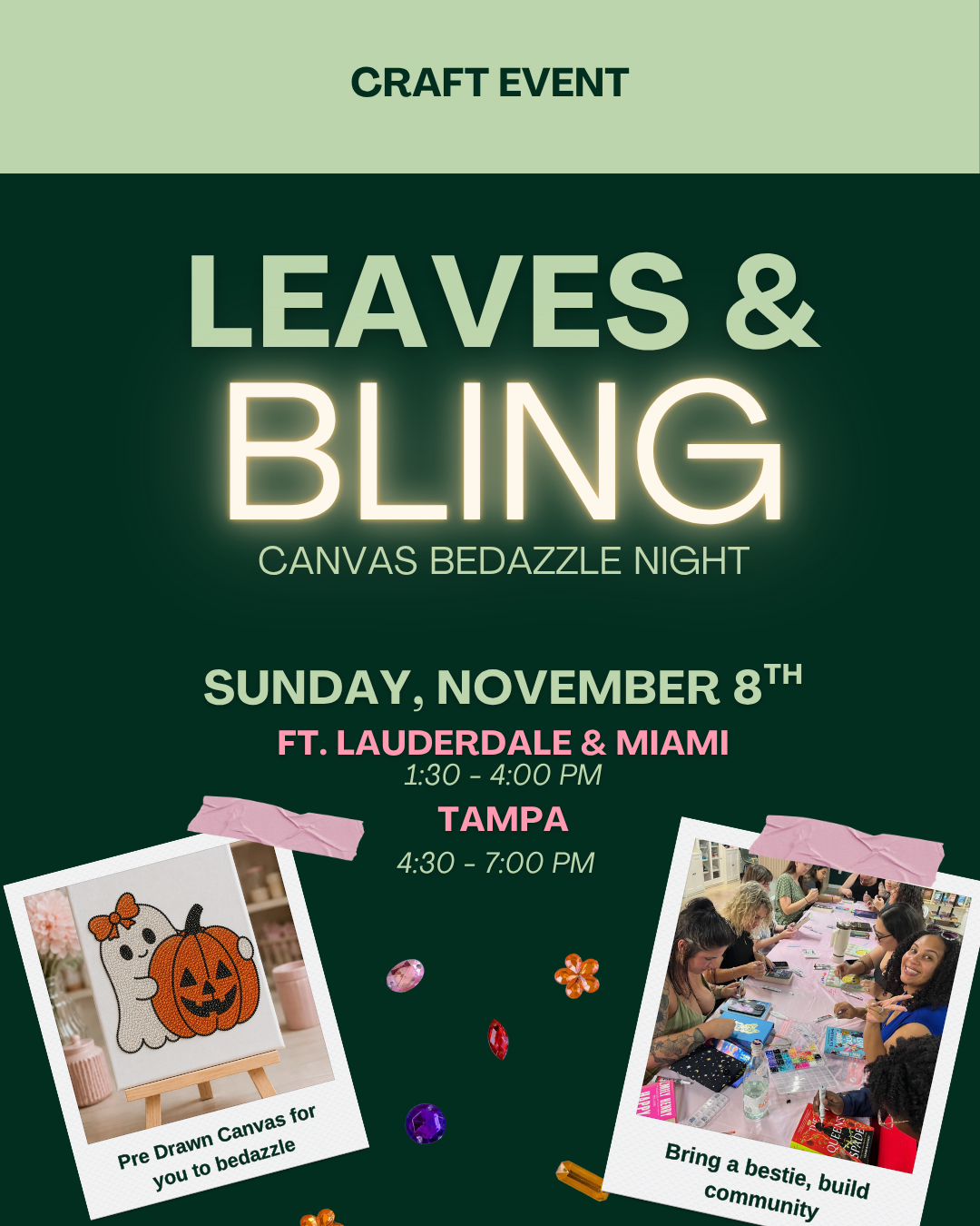 Leaves & Bling: Bedazzled Canvas Night