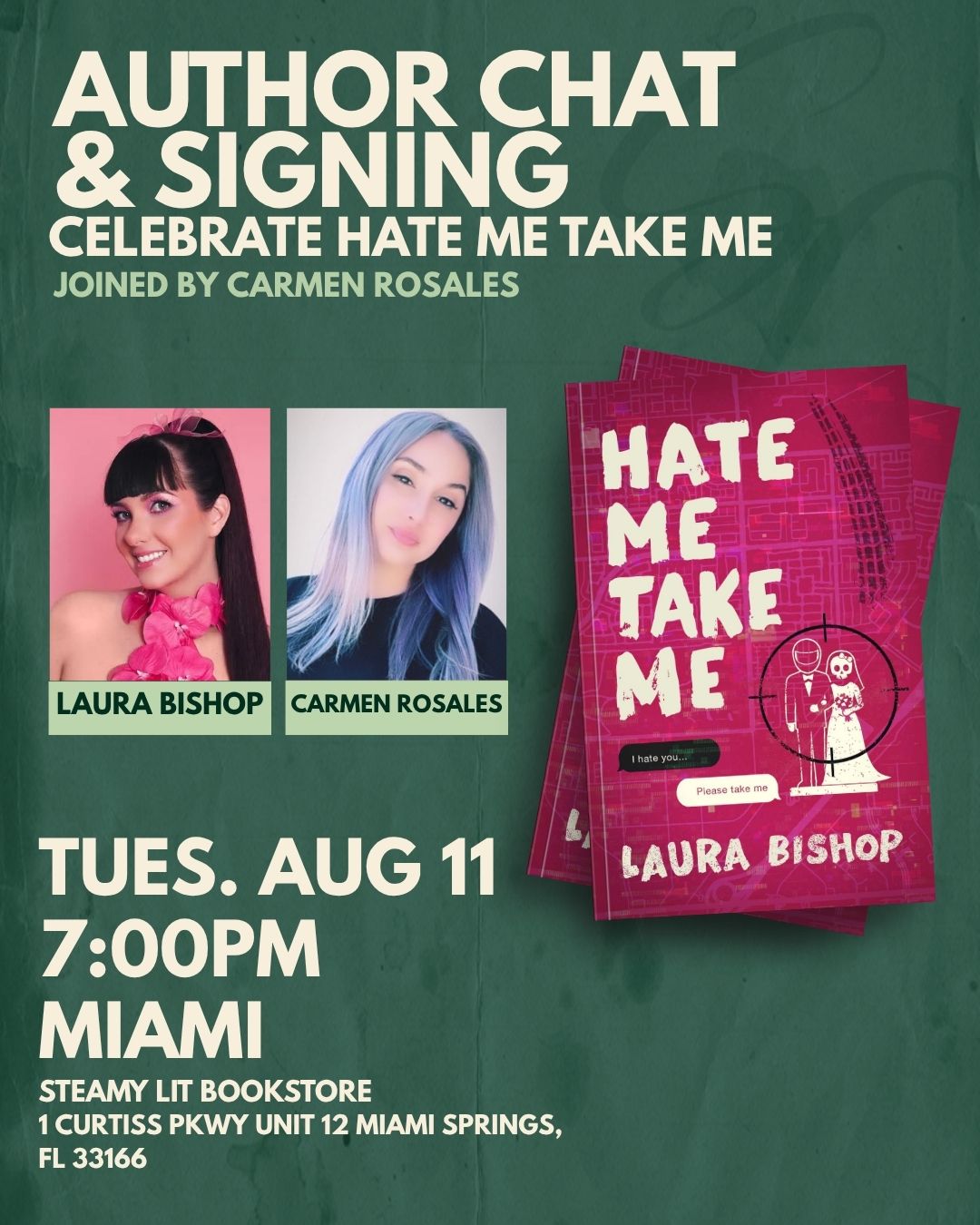 Hate Me Take Me by Laura Bishop Author Signing and Conversation