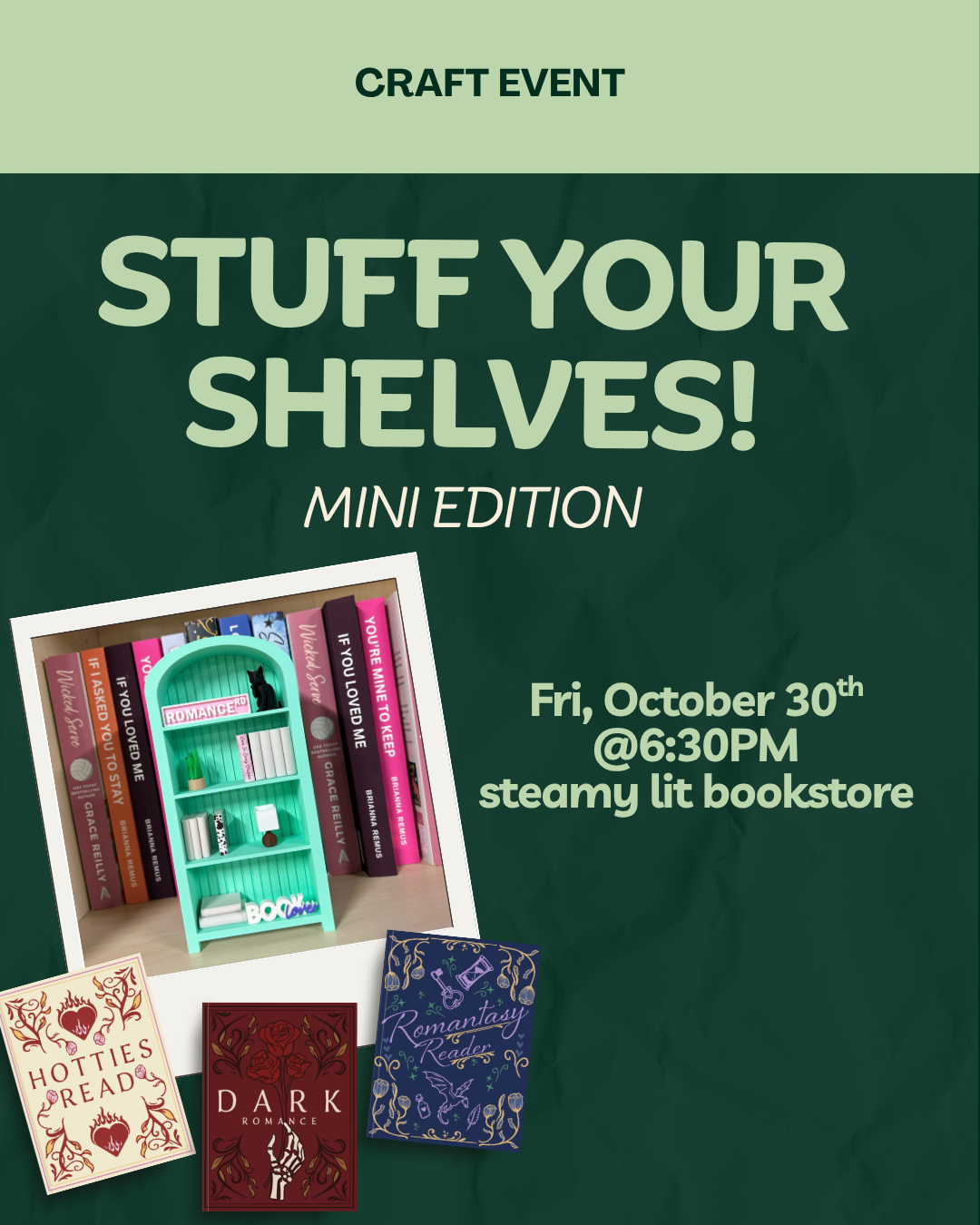 Stuff Your Shelves: Mini Bookshelf Craft Night