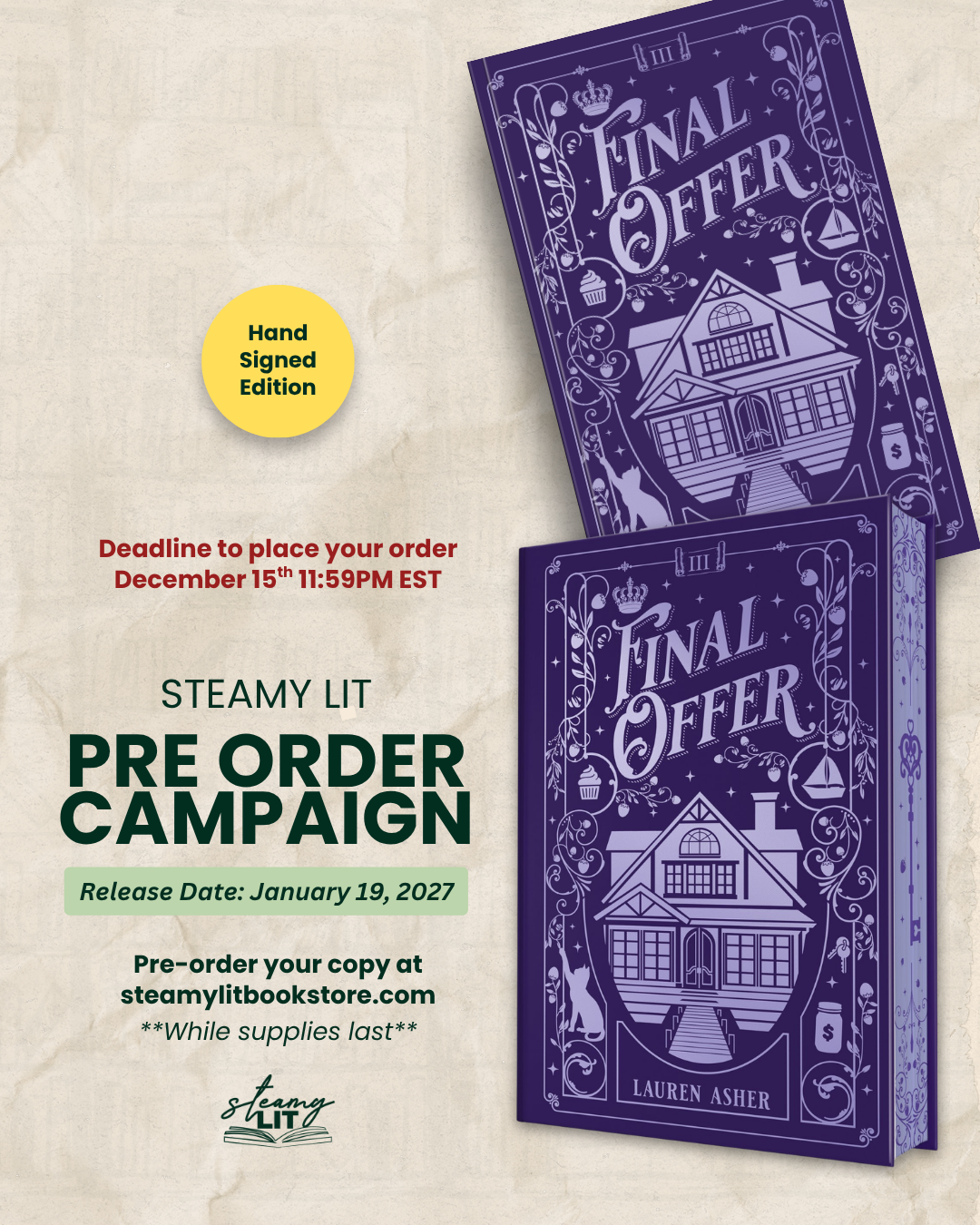 Final Offer by Lauren Asher (Collector's Edition) Signed Pre- Order