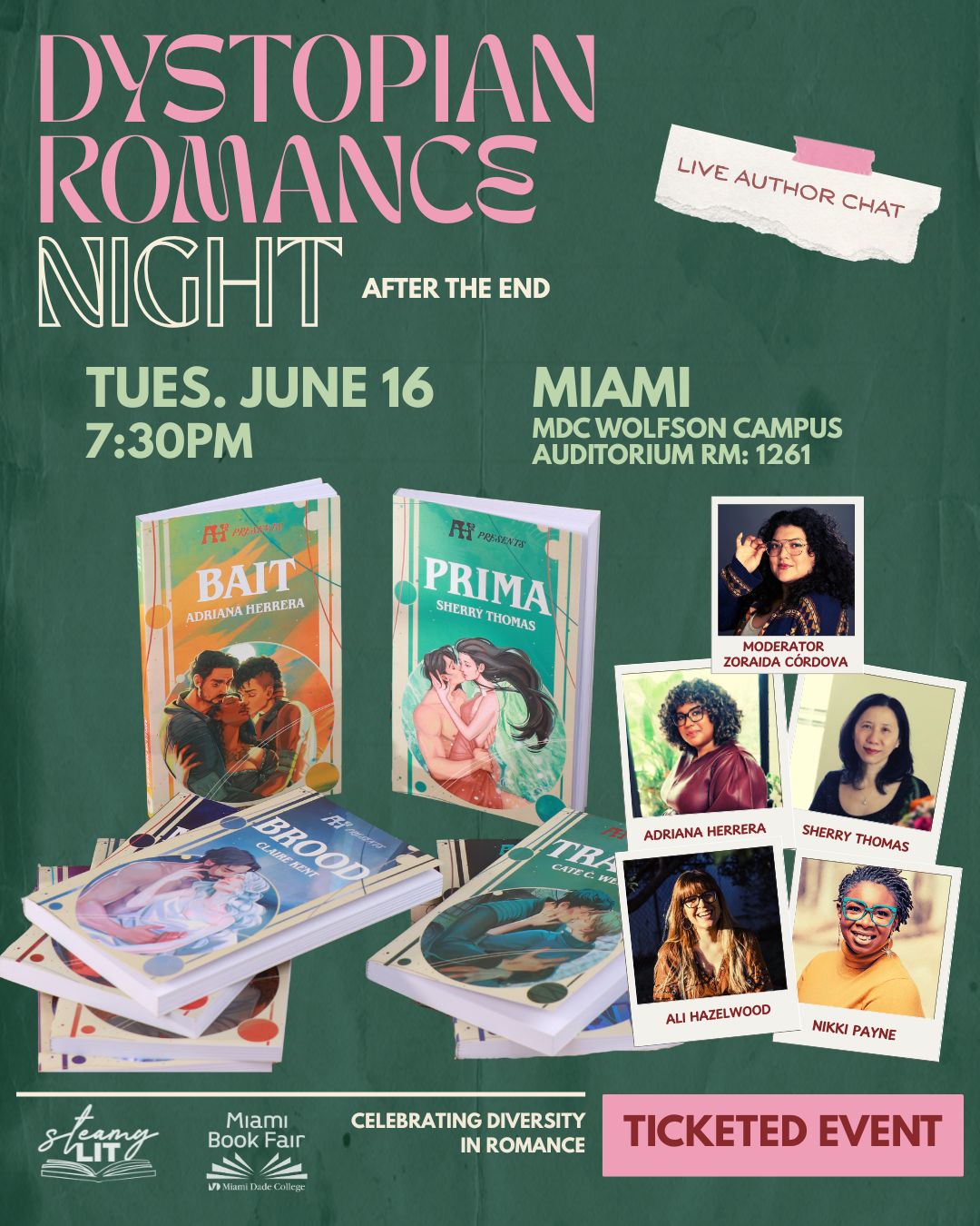 After The End, A Dystopian Romance night with Adriana Herrera, Ali Hazelwood, Nikki Payne, and Sherry Thomas
