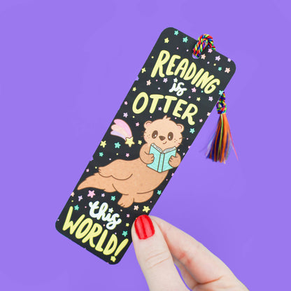 Reading Is Otter This World Funny Animal Pun Bookmark