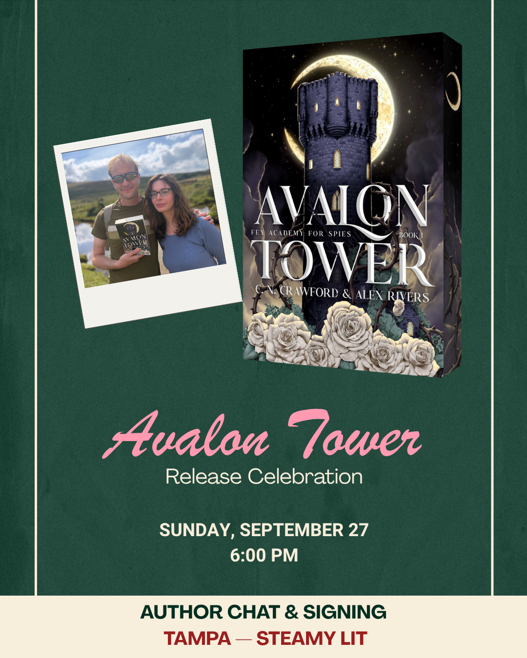 Celebrate the release of Avalon Tower with C.N. Crawford & Alex Rivers!