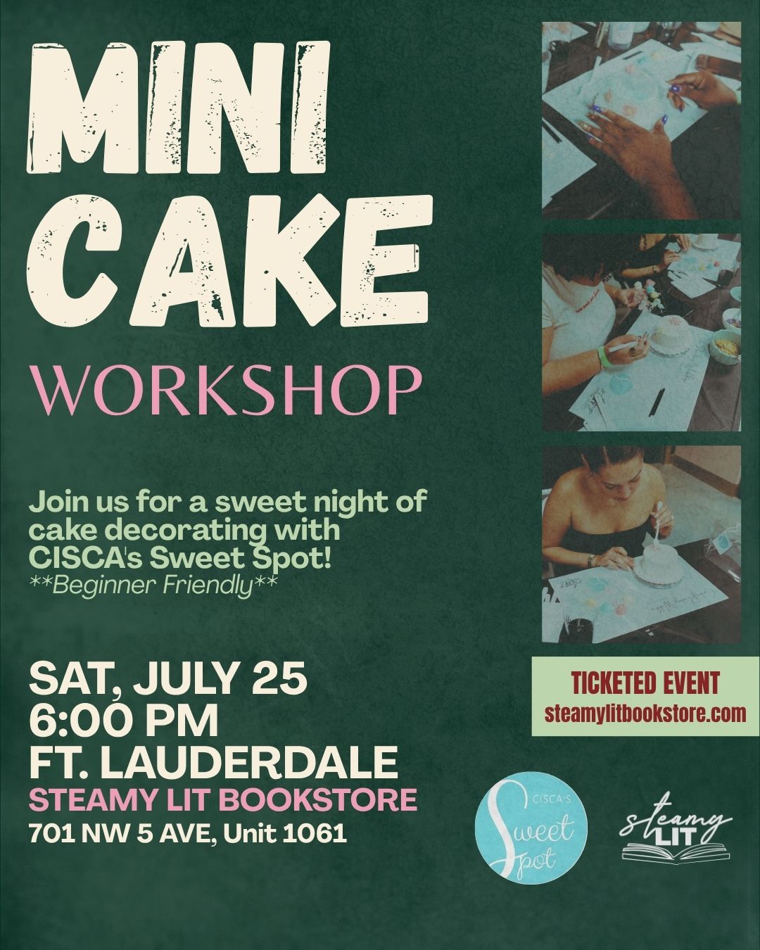Mini Cake Workshop with CISCA'S Sweet Spot - Ft Lauderdale