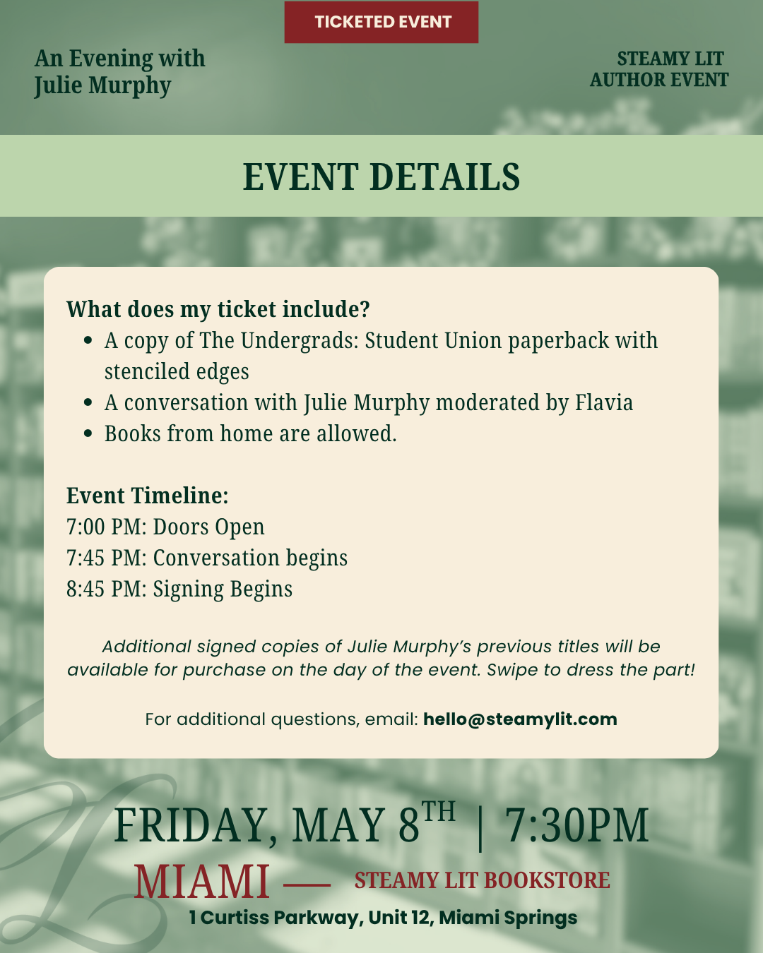 Celebrate The Undergrads: Student Union with Julie Murphy! Book Signing & Conversation