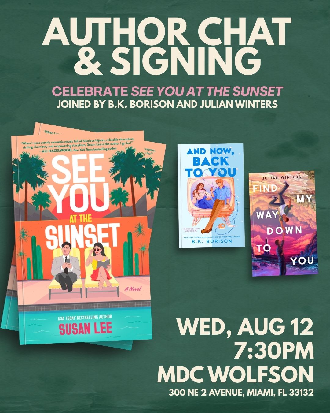 Book Tour - See You at the Sunset by Susan Lee - Miami