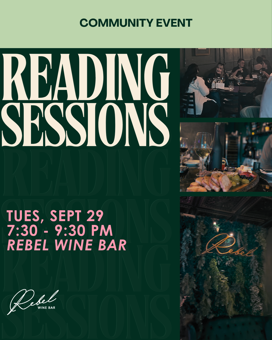 September Reading Session at Rebel Wine Bar FTL