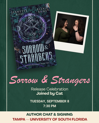Celebrate Sorrow & Strangers with authors Jeanette Rose & Alexis Rune in Tampa!