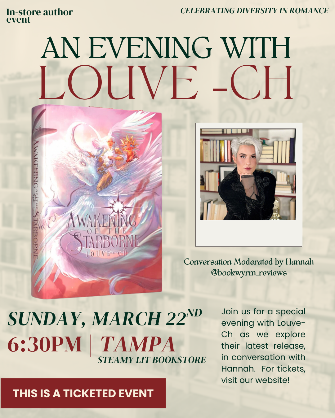 Meet Author Louve-Ch for a Book Signing & Conversation!