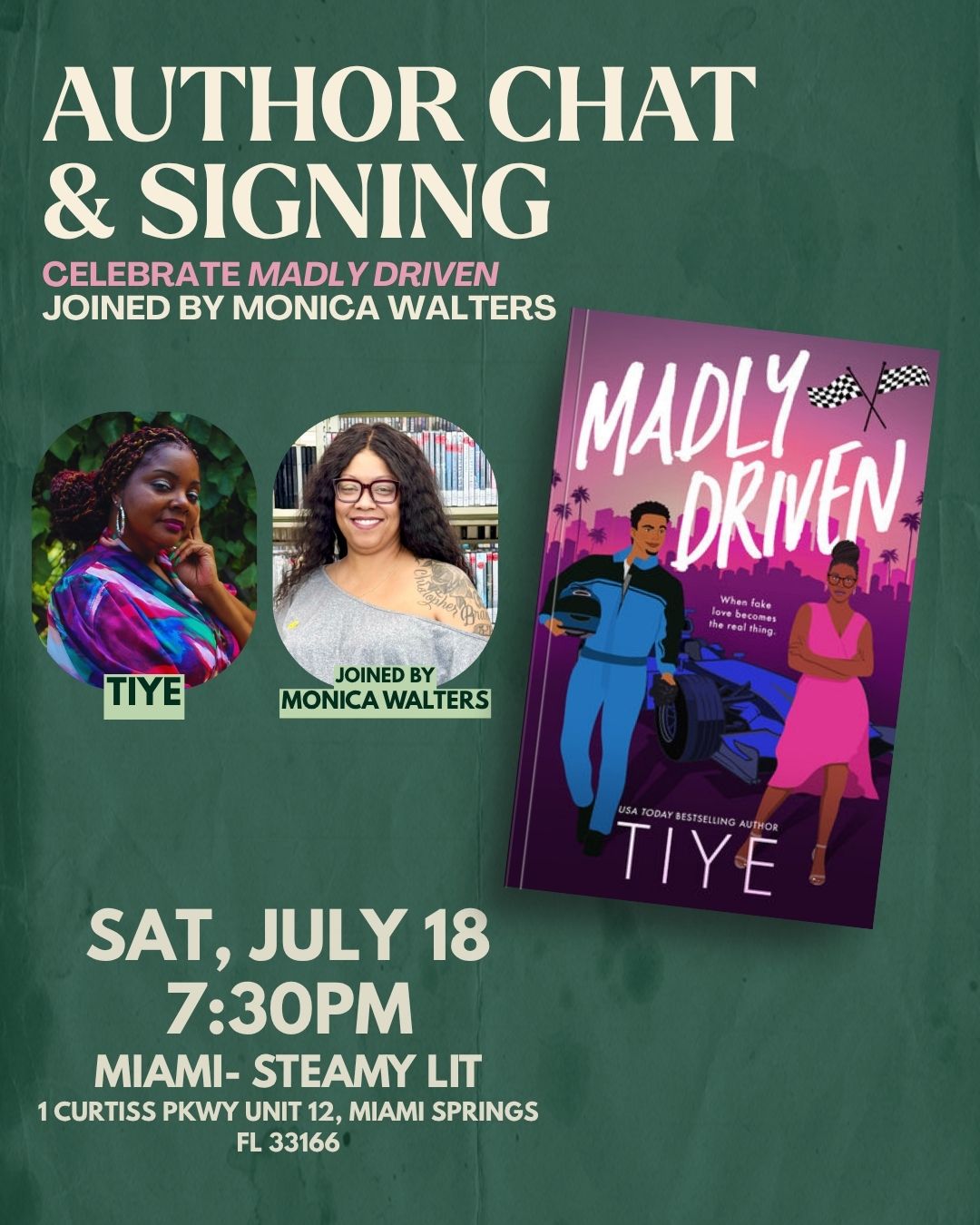Celebrate the release of Madly Driven by Tiye at Steamy Lit Miami