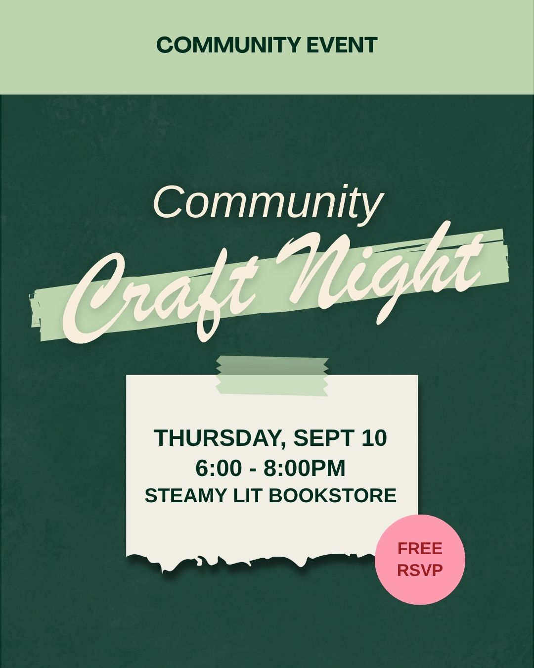 Bring Your Own Craft Night -September