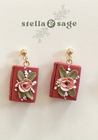 Floral Bookish Earrings