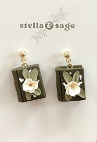 Floral Bookish Earrings