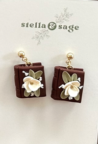 Floral Bookish Earrings