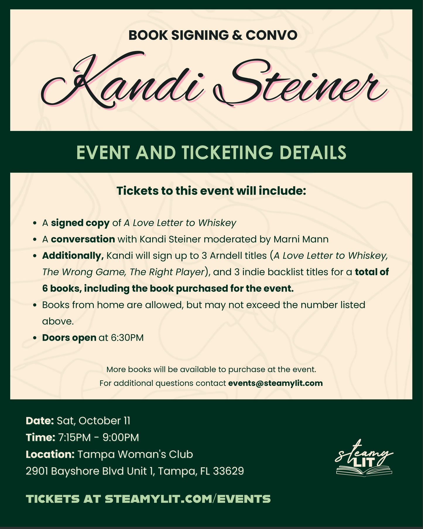 Kandi Steiner Book Signing + Convo
