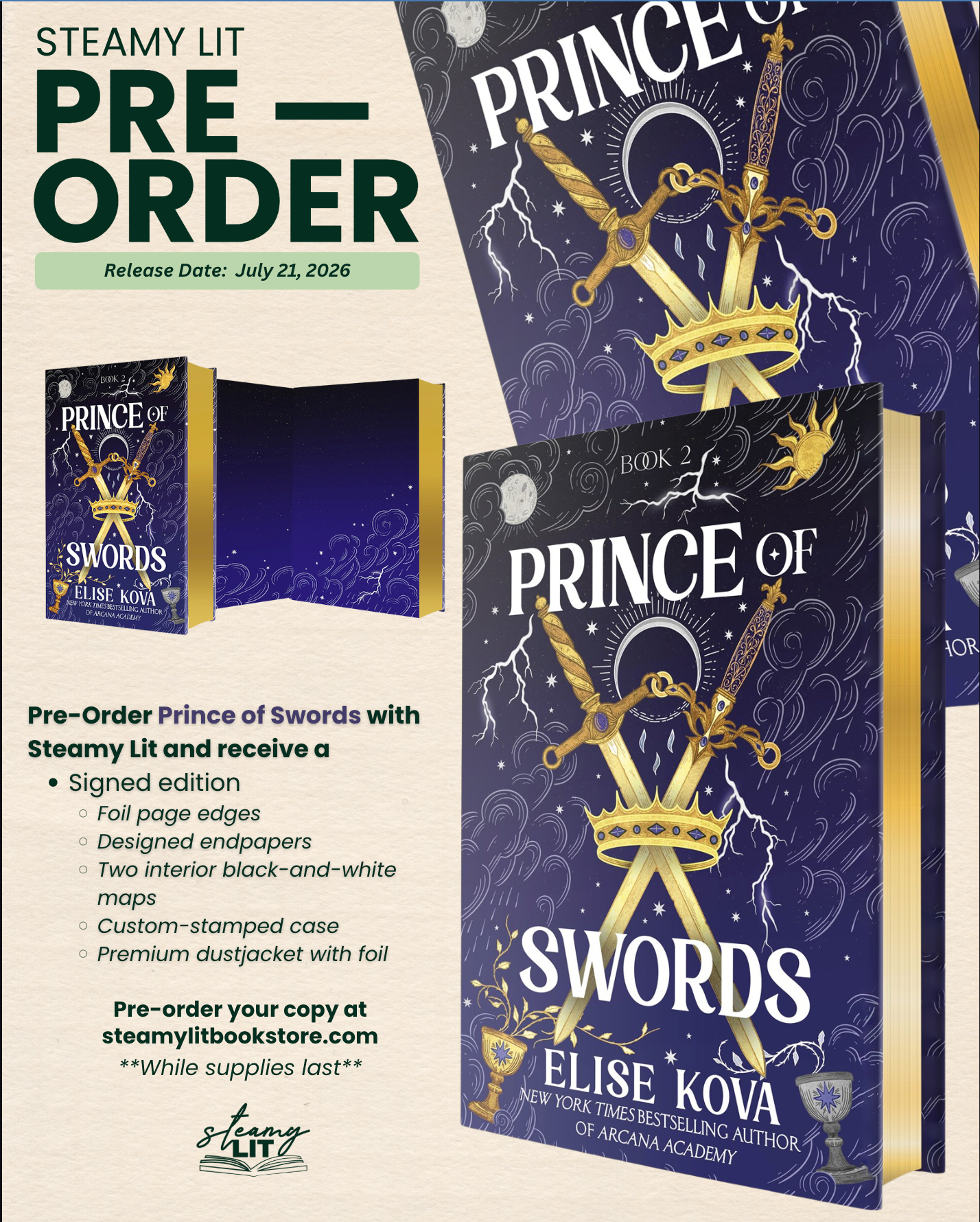 Prince of Swords (Arcana Academy #2) by Elise Kova (Pre-order Campaign)