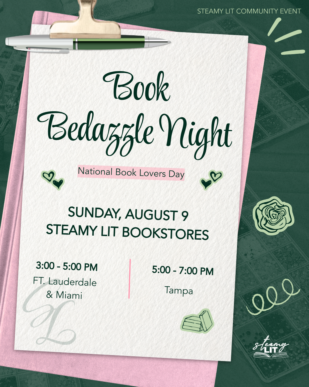 National Book Lovers Day - Bedazzling Night at Steamy Lit - August 2026