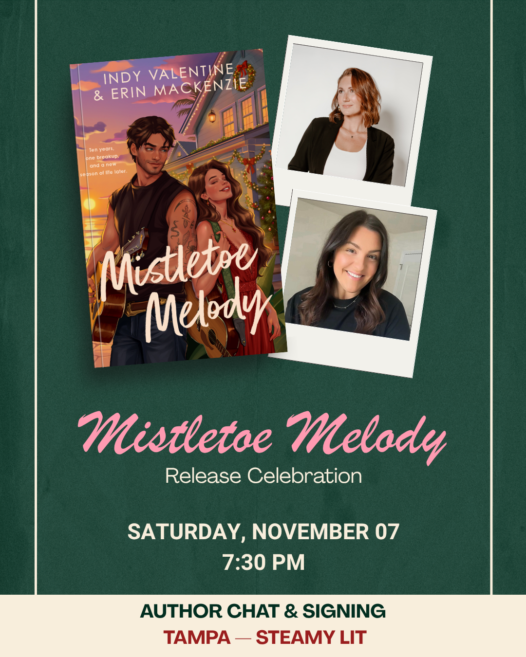 Author Visit (Tampa) - Meet Indy Valentine & Erin Mackenzie for the release of Mistletoe Melody!