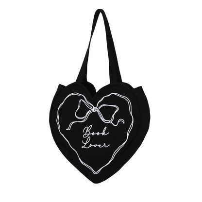 Book Lover Heart Tote Bag, Tote Bag for Readers, Bookish