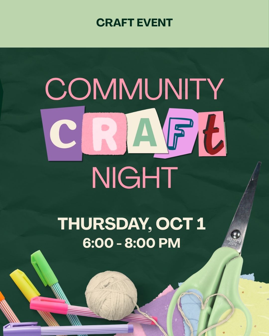 Bring Your Own Craft Night - October